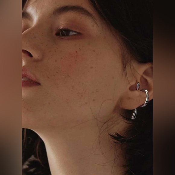 Silver Drip Ear Cuffs - Picture 2 of 6